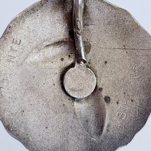 NYE Sterling Silver 925 Embossed Wheat Design Dangle Earrings Size 1.25" Length - Picture 6 of 9